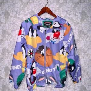 RARE Looney Tunes Members Only Zip Jacket Mens Medium Hooded Bugs Marvin
Martian